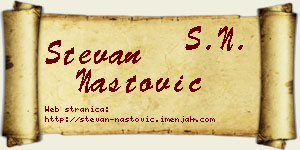Stevan Nastović vizit kartica